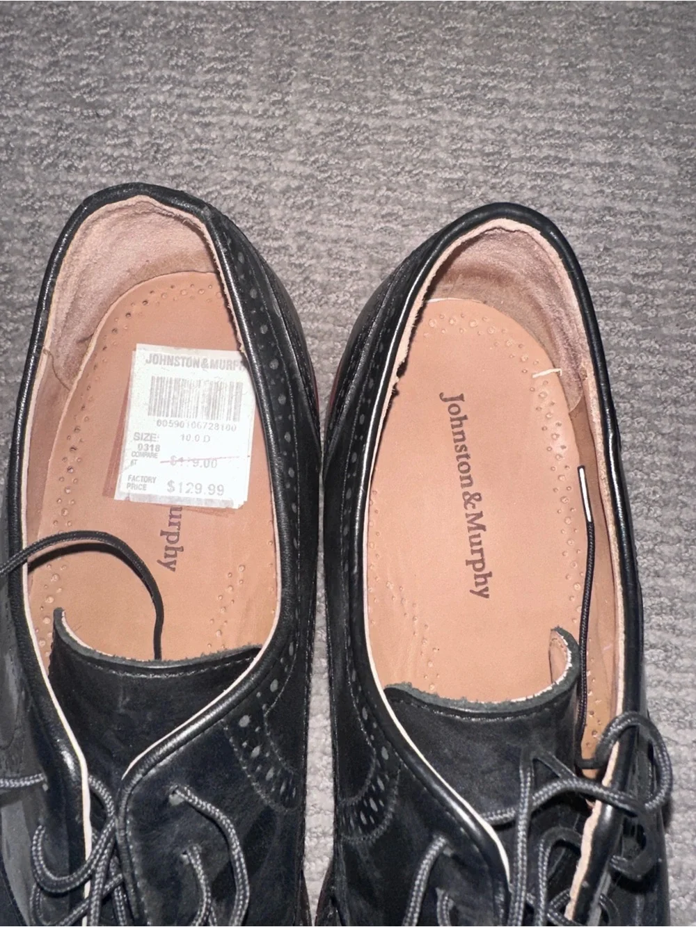 Men's Black Brogue Lace-Up Dress Shoes